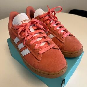Adidas Pink Sneakers with White Stripes